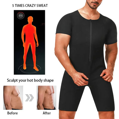Traje de alta compresión con efecto sauna para hombre