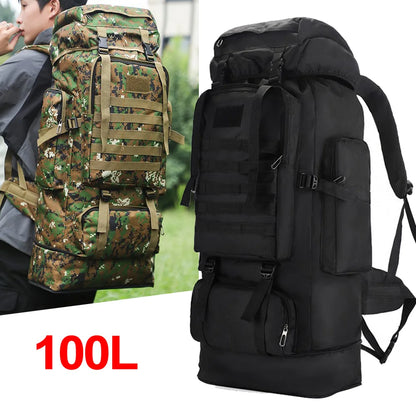 Mochila mimetizada para acampar al aire libre de 100L