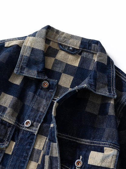 Chaqueta vaquera de cuadros vintage