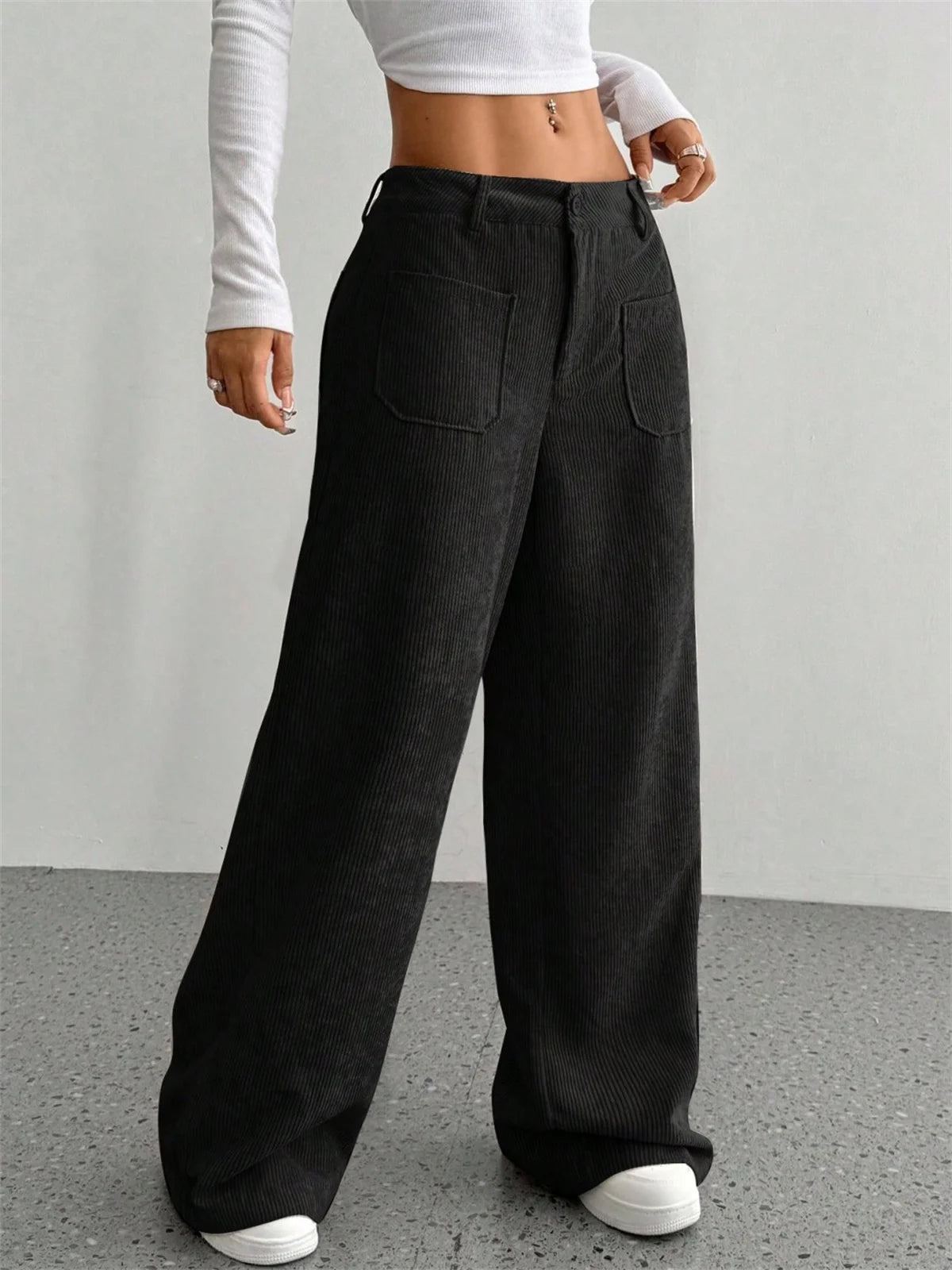Pantalón de pana con piernas anchas