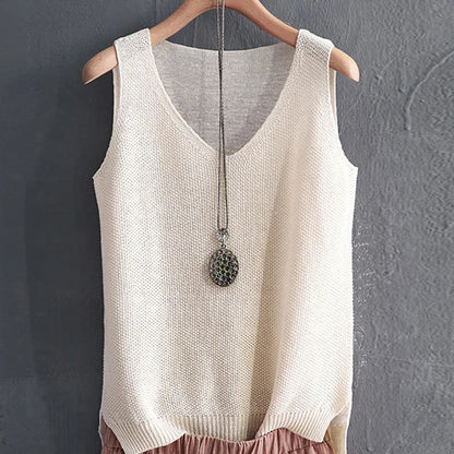 Blusa de punto sin mangas