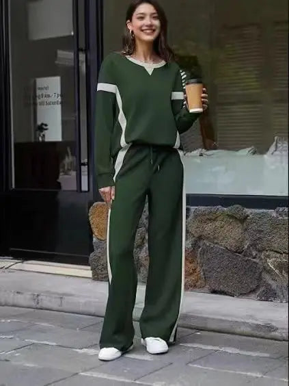 Conjunto de chándal de sudadera de cuello redondo