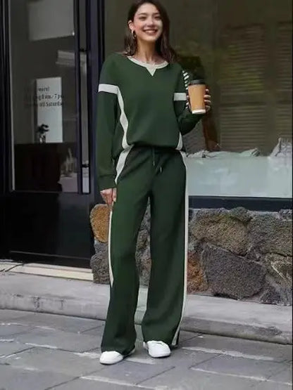 Conjunto de chándal de sudadera de cuello redondo