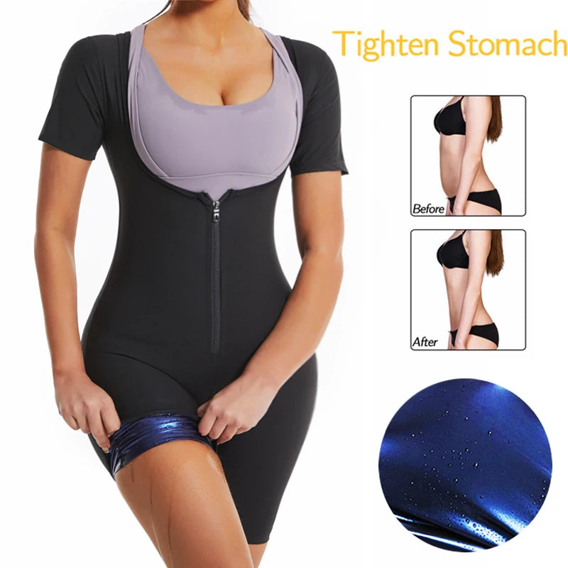 Traje de alta compresión con efecto sauna para mujer