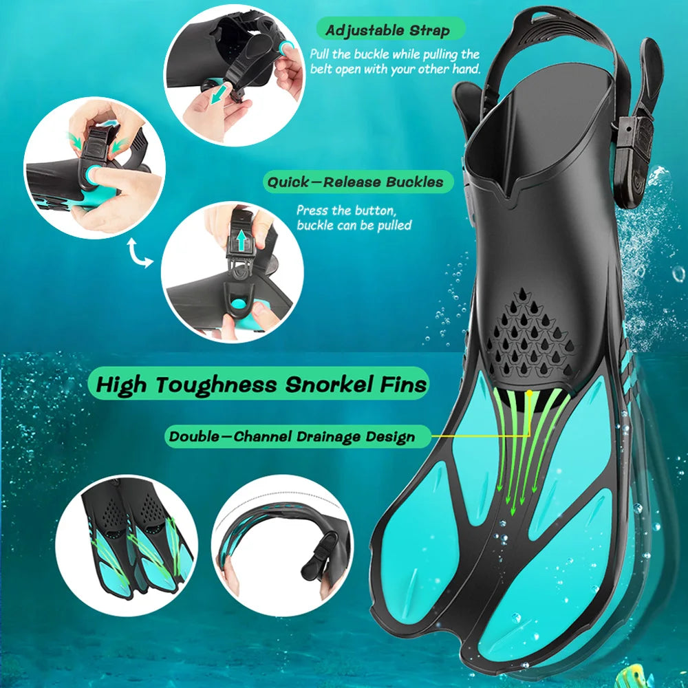 Aletas de snorkel con hebillas ajustables