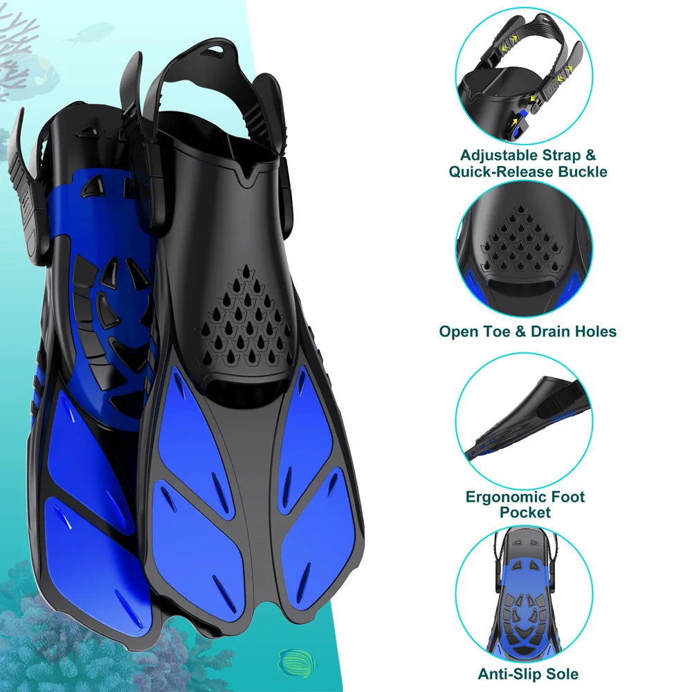 Aletas de snorkel con hebillas ajustables