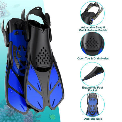 Aletas de snorkel con hebillas ajustables