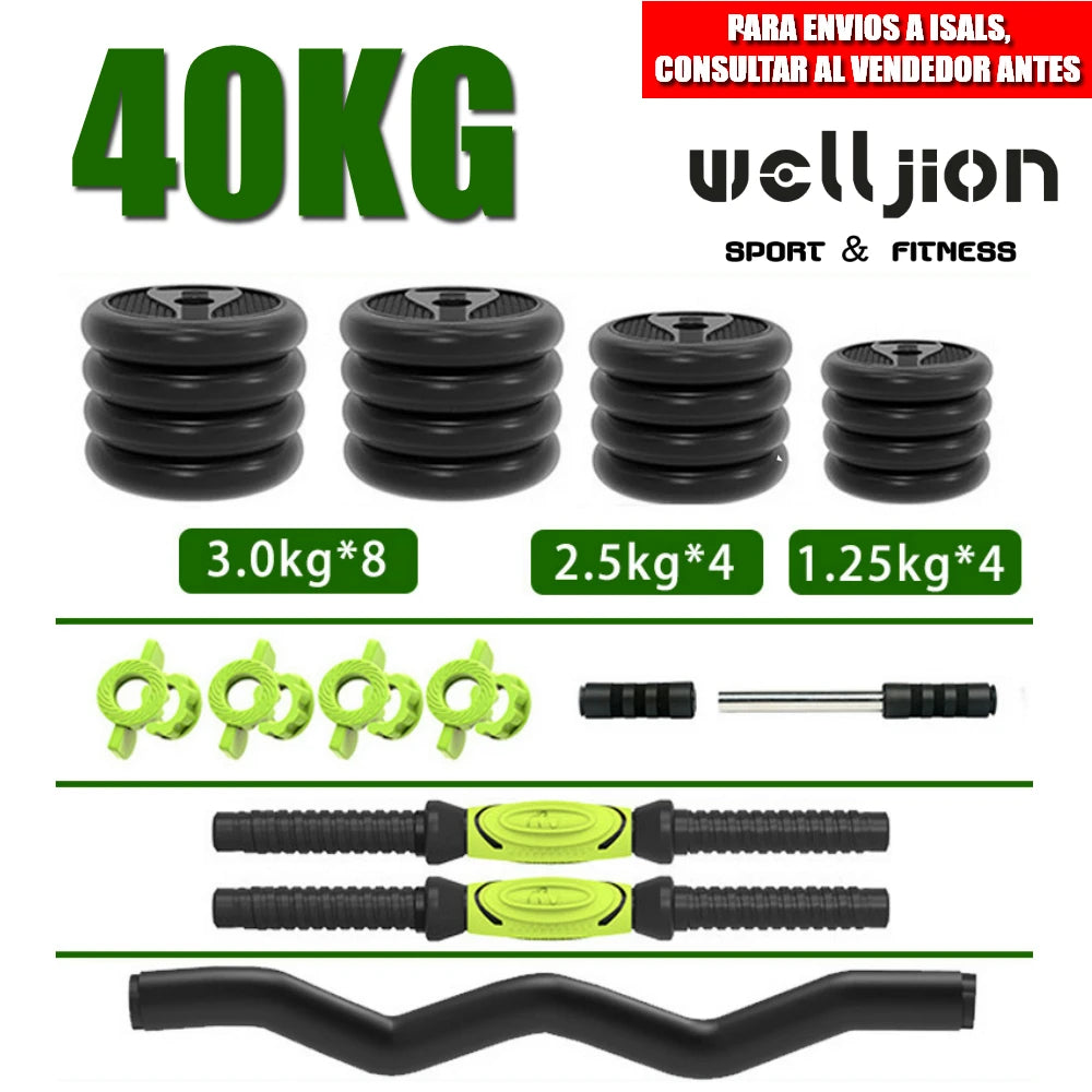 Kit de mancuernas regulables (juego de 10 kg, 15 kg, 20 kg, 30 kg, 40 kg)